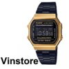 [Vinstore] Casio A168 Adjustable Black IP Stainless Steel Gold Tone Digital Quartz Men Women Watch A168WEGB-1B A168WEGB-1BDF A168WEGB-1 A-168WEGB-1B