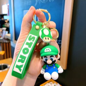 ARTMU Kawaii Christmas Gifts Car Accessories Gifts Collection Ornaments Cartoon Figurine Model Luigi Bag Pendant Super Mario Keychain Key Chain Character Dolls