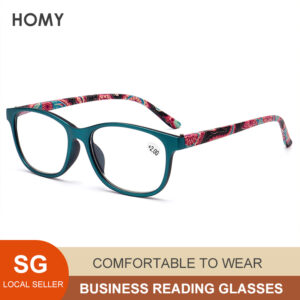 [SG Seller](Gift for parents)HOMY 【Green】Fashion, Elegant and Colorful HD Presbyopic Presbyopia Reading Glasses Color Legs Unisex (HM9006T) +100(+1.0)+150(+1.5)+200(+2.0)+250(2.5)+300(+3.0)